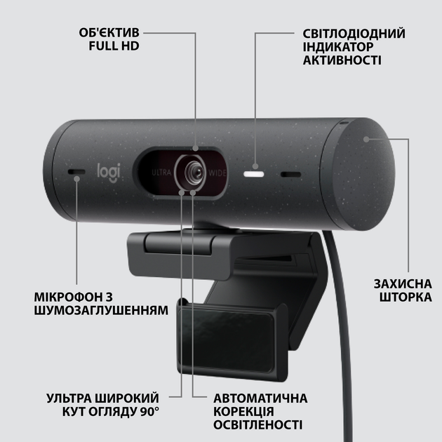Logitech Brio 500 grafit (960-001422) - obraz 6