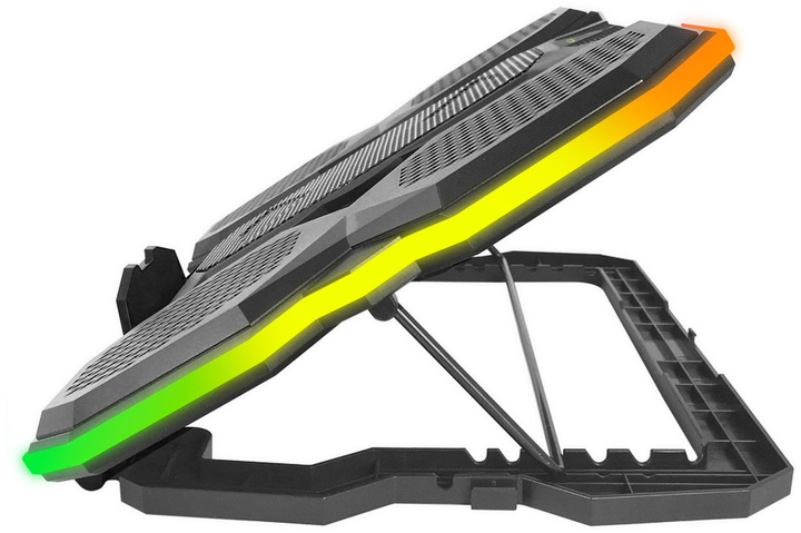 Podkładka chłodząca Esperanza (EGC107) (Breva) z podstawką pod telefon Czarny/RGB - obraz 3