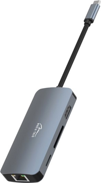 Док-станція Media-Tech Hub Pro 8-in-1 USB3.1 Type-C - HDMI/USB 3.0x3/RJ45/SD(Micro)/PD 100W (MT5044) - зображення 3