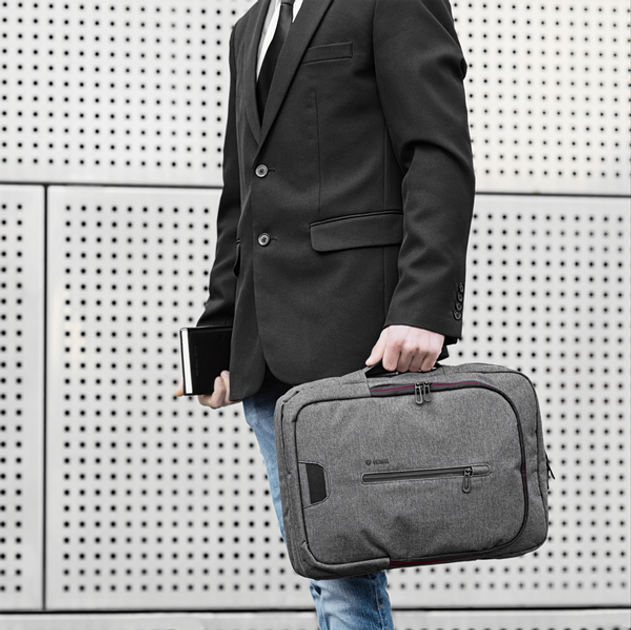 Рюкзак трансформер для ноутбука YENKEE 12L 15.6" TARMAC 3in1 Convertible YBB 1522GY Grey (YBB 1522GY) - зображення 13