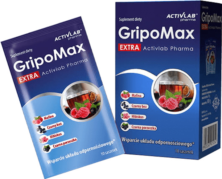 Вітамінний напій для підвищення імунітету ActivLab Pharma Gripomax Extra 10 пакетиків (5903260901054) - зображення 1