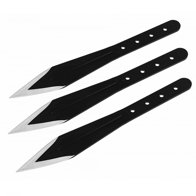 Ножі метальні набір з 3 штук, легкі чорні клинки для початківців - зображення 1