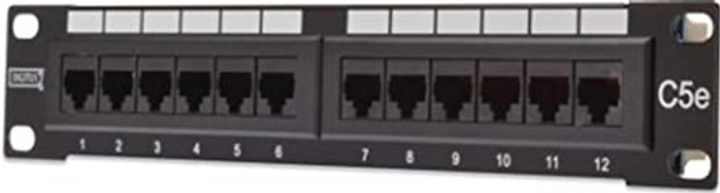 Patch panel Digitus Professional 10" 1U CAT5e 12xRJ45 UTP montaż do szafy/racka serwerowego (DN-91512U) - obraz 1