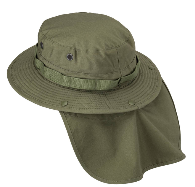 Панама тактична Helikon-Tex Універсальна із хвостом L Олива BOONIE Hat - PolyCotton Ripstop - Olive Green (KA-BON-PR-02-B05-L) - изображение 1