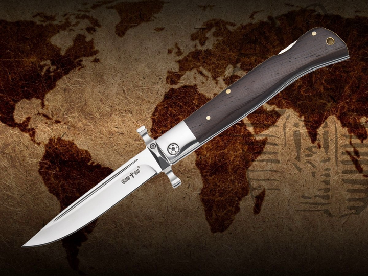Нож Складной Финка Стилет с Гардой, Сталь 440C Итальянский дизайн GW3090 - изображение 1