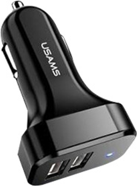 Ładowarka samochodowa Usams Travel Car Charger Kit King Tu Series (kabel U35 IP 1M + podwójna ładowarka samochodowa C13 USB) czarna (NTU35LC13TZ) - obraz 1