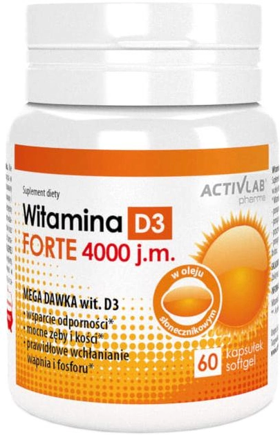 Вітамін D3 ActivLab Pharma Witamina D3 4000 мг 60 капсул (5903260902532) - зображення 1
