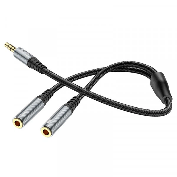 Двойник разветвитель Hoco UPA21 2-in-1 3.5 audio adapter cable (male to 2*female) - Фото 2 Двойник разветвитель Hoco UPA21 2-in-1 3.5 audio adapter cable (male to 2*female) - изображение 2