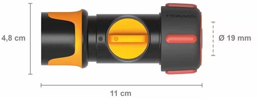 Конектор для шланга Fiskars з механізмом ВКЛ/ВИМК 19 мм (3/4") (1027087) - Фото 2 Конектор для шланга Fiskars з механізмом ВКЛ/ВИМК 19 мм (3/4") (1027087) - зображення 2