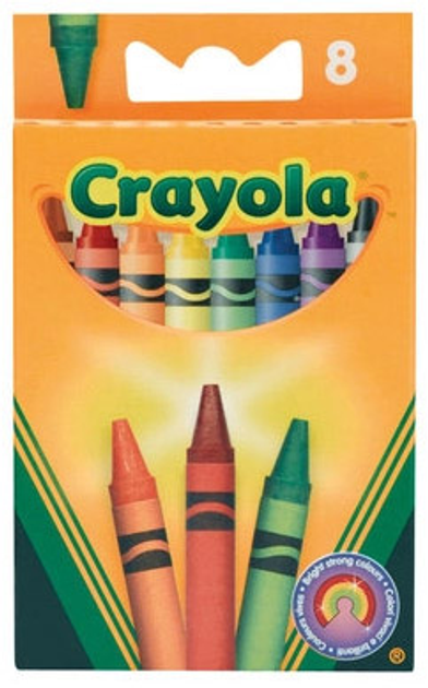 Воскові крейдяні палички Crayola різнобарвні стандартні 8 шт (0008) (5010065000087) - зображення 1