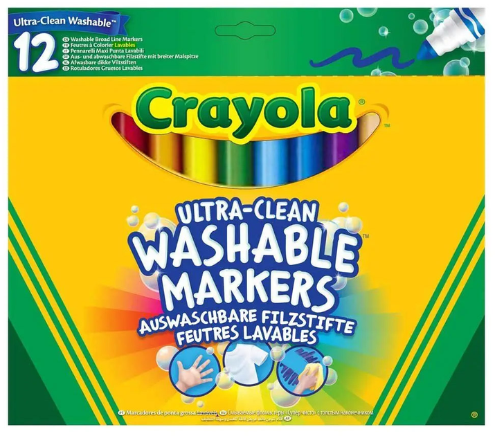 Широкі фломастери Crayola змивні 12 шт (58-8329) - зображення 1