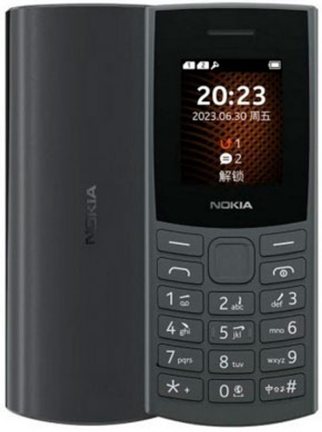 Мобільний телефон Nokia 105 SS 2023 Charcoal (1GF019EPA2C01) – фото ...