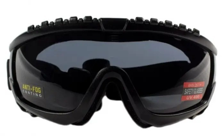 Захисні окуляри-маска Global Vision Ballistech-1 (smoke) Anti-Fog, чорні - зображення 2