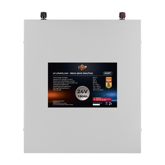 Аккумуляторная батарея LP LiFePO4 24V (25,6V) - 180 Ah (4608Wh) (BMS 150A/75A) металл (20287) - изображение 2