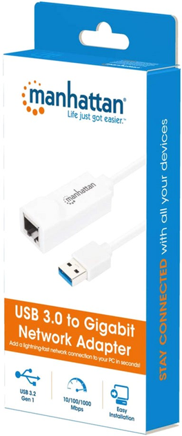 Adapter Manhattan USB 3.0 - Ethernet RJ45 1000 Mb (506847) - obraz 6