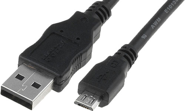 Кабель Digitus USB 2.0 (AM/microB) 0.9 м Black (AK-300110-010-S) - зображення 1