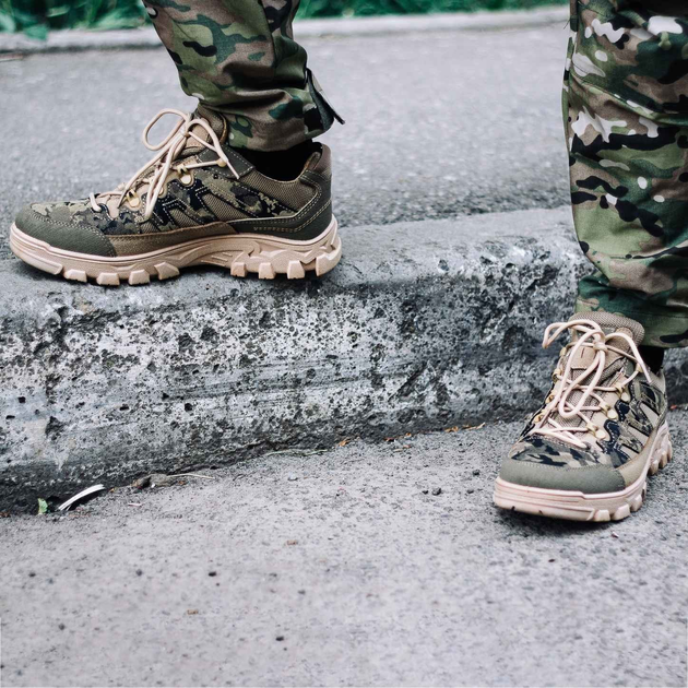 Тактические летние кроссовки мультикам, размер 41 размер – 27 см. армейская обувь, кроссовки для военных ВСУ - изображение 1