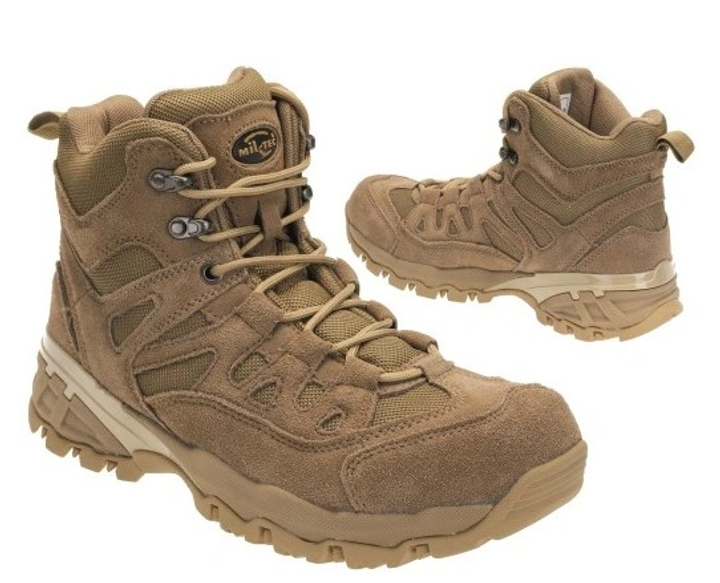 Трекинговая обувь Mil-Tec 38 размер для походов с водонепроницаемой мембраной и антискользящей подошвой Койот - изображение 1