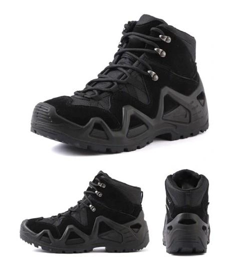Тактичні водостійкі шкіряні бойові черевики 40 розмір Чорний (Alop) - зображення 2