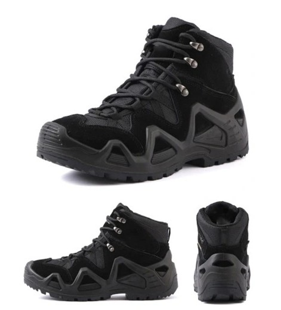 Тактичні водостійкі шкіряні бойові черевики 43 розмір Чорний (Alop) - изображение 2