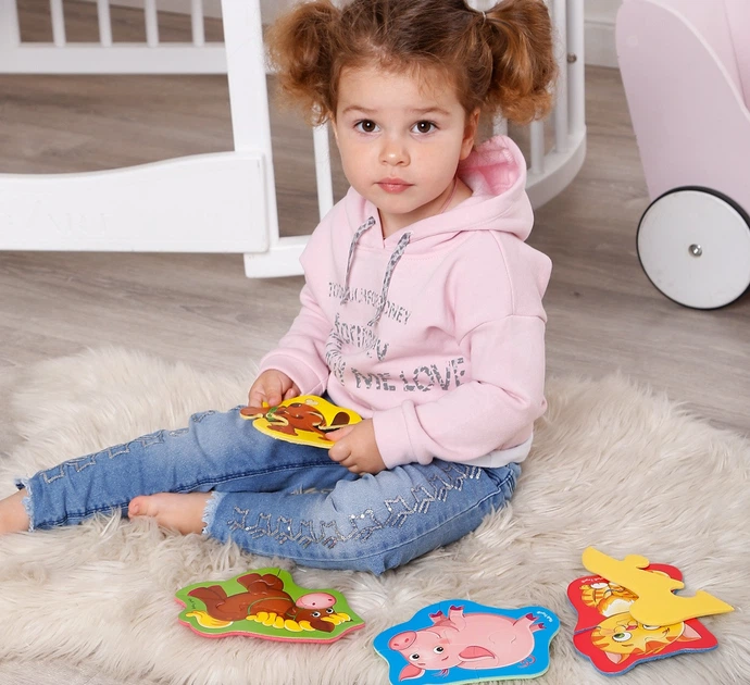 Бебі пазли Vladi Toys "Малюки. Ферма" 4шт. (Укр) (VT1106-87) - зображення 4