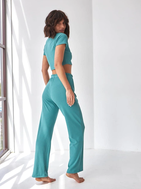 Пижама (топ + штаны) женская BARWA garments 0326/280 L Бирюзовая (2113262803840) - Фото 2 Пижама (топ + штаны) женская BARWA garments 0326/280 L Бирюзовая (2113262803840) - изображение 2