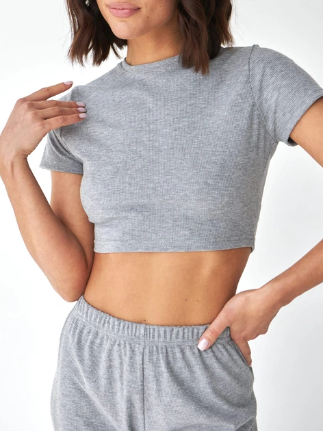 Пижама (топ + штаны) женская BARWA garments 0326/280 M Серый меланж (2113262802102) - изображение 3