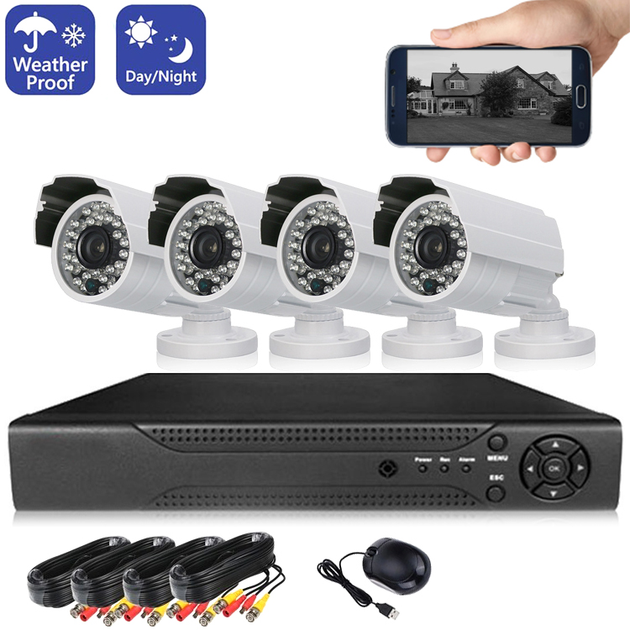 Комплект видеонаблюдения проводной с удалённым просмотром Easy eye DVR ...