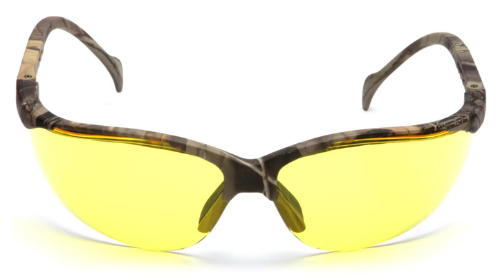Очки защитные открытые в камуфлированной оправе Pyramex Venture-2 Camo (amber) желтые - изображение 2
