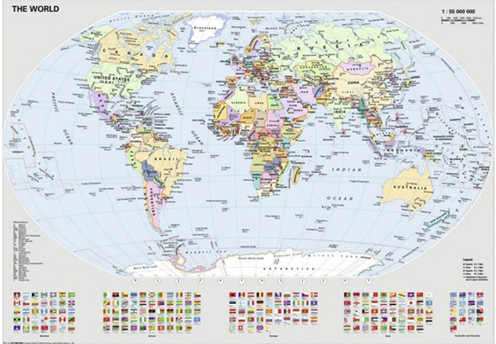 Puzzle Ravensburger Polityczna mapa świata 1000 elementów (15652) - obraz 2