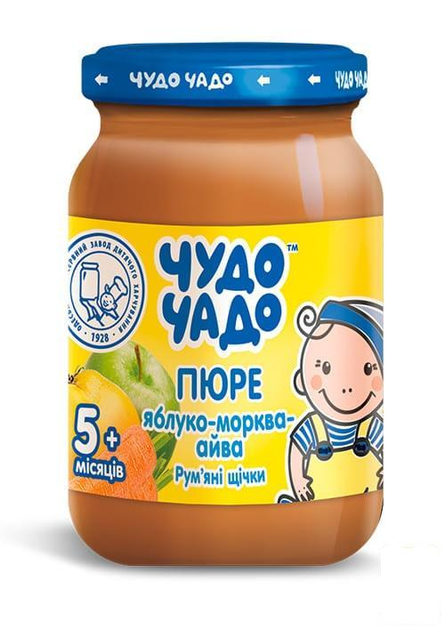 Пюре Чудо-Чадо яблук, моркви та айви з цукром та вітаміном С 1х0,170 кг (98311) - зображення 1