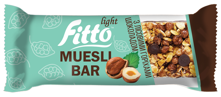 Упаковка батончиков-мюслей Fitto Light с фундуком и шоколадом ...