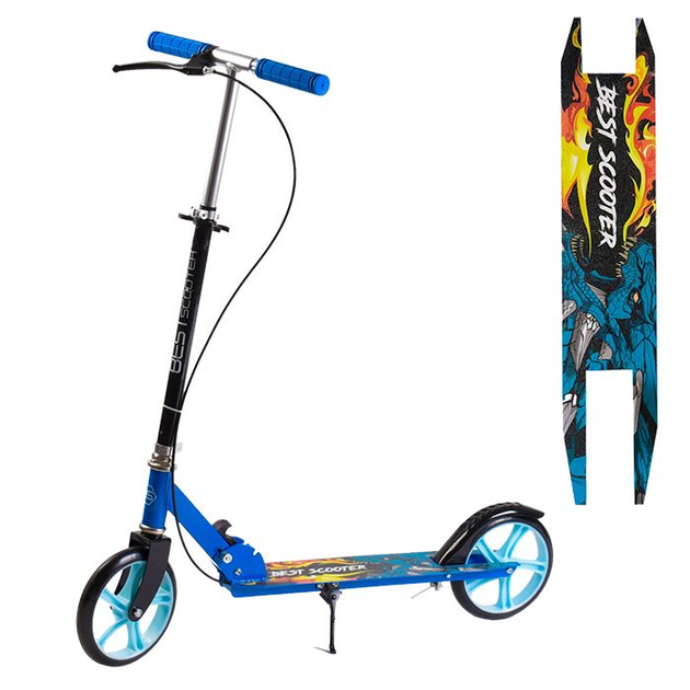 Самокат двухколесный складной Best Scooter 30156 с ручным тормозом ...