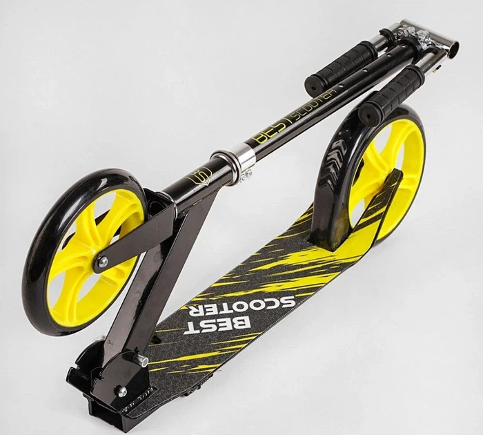 Самокат двоколісний Best Scooter R-23125 чорно-жовтий, сталева рама, діаметр коліс 200мм - зображення 3