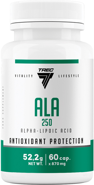 Альфа-ліпоєва кислота Trec Nutrition ALA 250 мг 60 капсул (5902114017101) - зображення 1