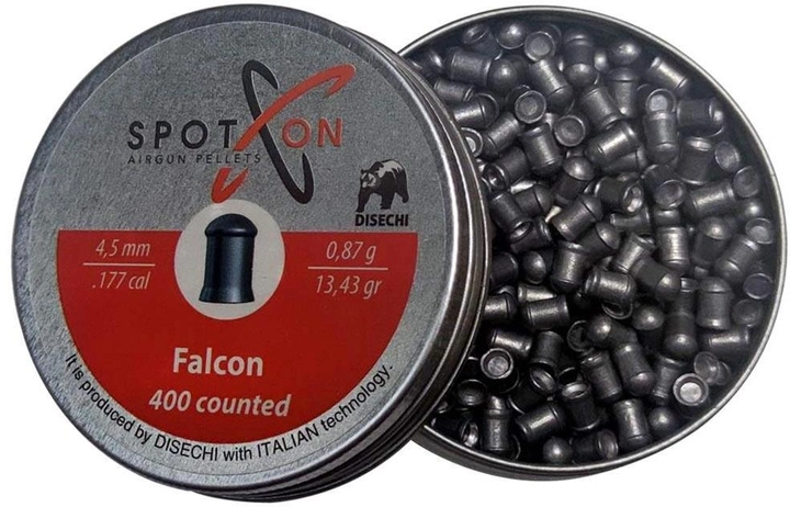 Кулі пневматичні Spoton Falcon 400 шт 4.5 мм 0.87 г (Z24.2.16.015) - зображення 1