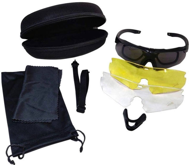 Защитные очки Buvele для спортивной стрельбы 3 линзы съёмный адаптер-оправа (Z13.12.5.8.005) - изображение 2