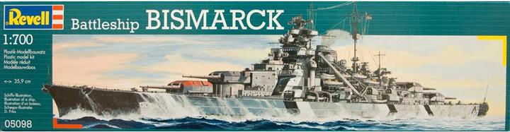 Лінійний корабель 1:700 Revell Battleship Bismarck (1939-1941 рр. Німеччина) (05098) - зображення 2
