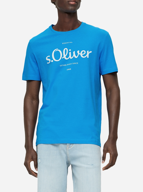 T-shirt s.Oliver 2131935-62D1 S Niebieski/Zielony (4099973459713) - obraz 1