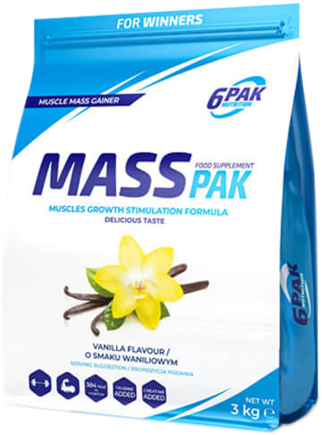 Гейнер 6PAK Nutrition Mass Pak 3000 г Ваніль (5902811813532) - зображення 1