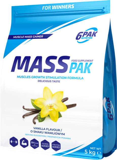 Гейнер 6PAK Nutrition Mass Pak 5000 г Ваніль (5902811813587) - зображення 1