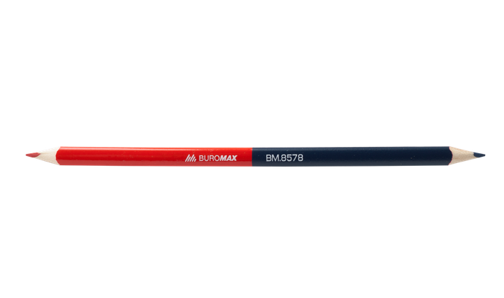 Карандаш двусторонний Buromax Red&Blue с трехгранным деревянным корпусом красно-синий (BM.8578) - Фото 1 Карандаш двусторонний Buromax Red&Blue с трехгранным деревянным корпусом красно-синий (BM.8578) - изображение 1