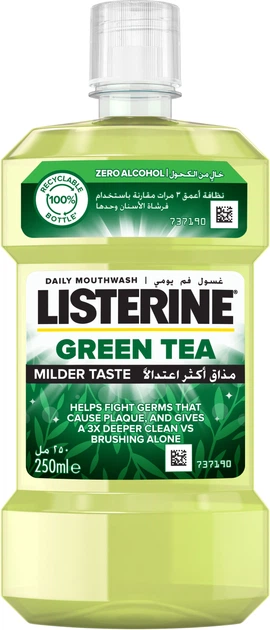 Ополаскиватель для ротовой полости Listerine Зеленый чай 250 мл (3574661253398/3574661253350) - Фото 1 Ополаскиватель для ротовой полости Listerine Зеленый чай 250 мл (3574661253398/3574661253350) - изображение 1