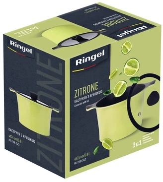 Кастрюля Ringel Zitrone с крышкой 5,8 л (RG-2108-24/2) - изображение 8