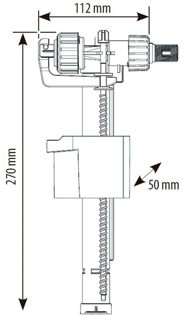 Впускной клапан SIAMP Compact 95L-3/8M 3/8'' боковой латунный - изображение 2