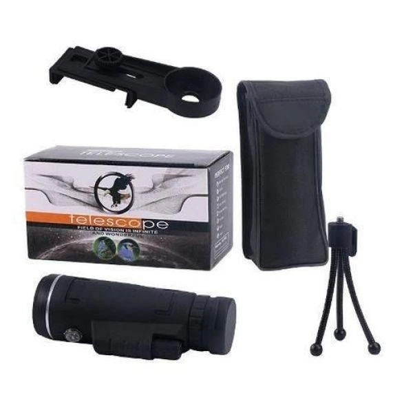 Монокуляр монокль з триногою та кліпсою 40x60 HLV Monocular Telescope KL-1040 Чорний - зображення 5