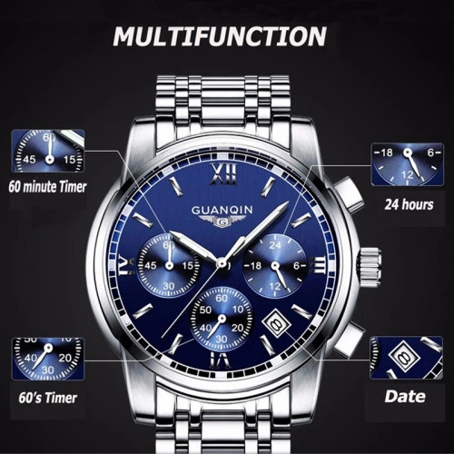 Чоловічі наручні годинники Guanqin Liberty 8952 - зображення 6