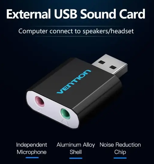 Внешняя звуковая карта Vention USB 2 в 1 (VAB-S17-BK) - изображение 5