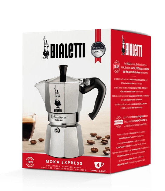 Гейзерная кофеварка Bialetti Moka Express на 4 чашки (190 мл) - Фото 6 Гейзерная кофеварка Bialetti Moka Express на 4 чашки (190 мл) - изображение 6