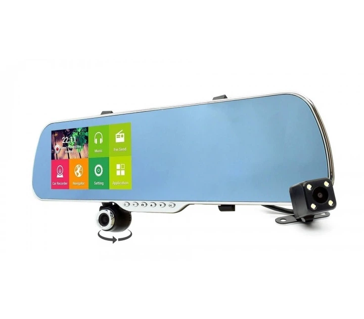 Автомобільний відеореєстратор дзеркало на дві камери U-ROUTE D22 на Android 6.1 LCD 5 з GPS - зображення 1